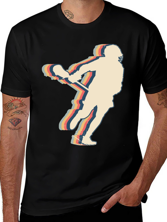 Retro Lacrosse Player Graphic Tee