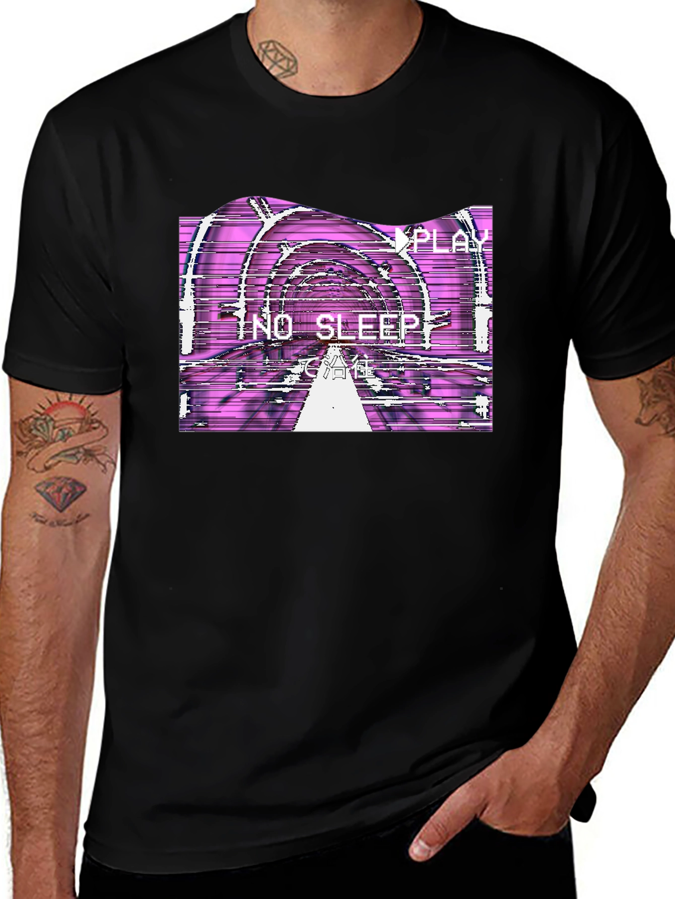 No Sleep VHS Graphic T-Shirt