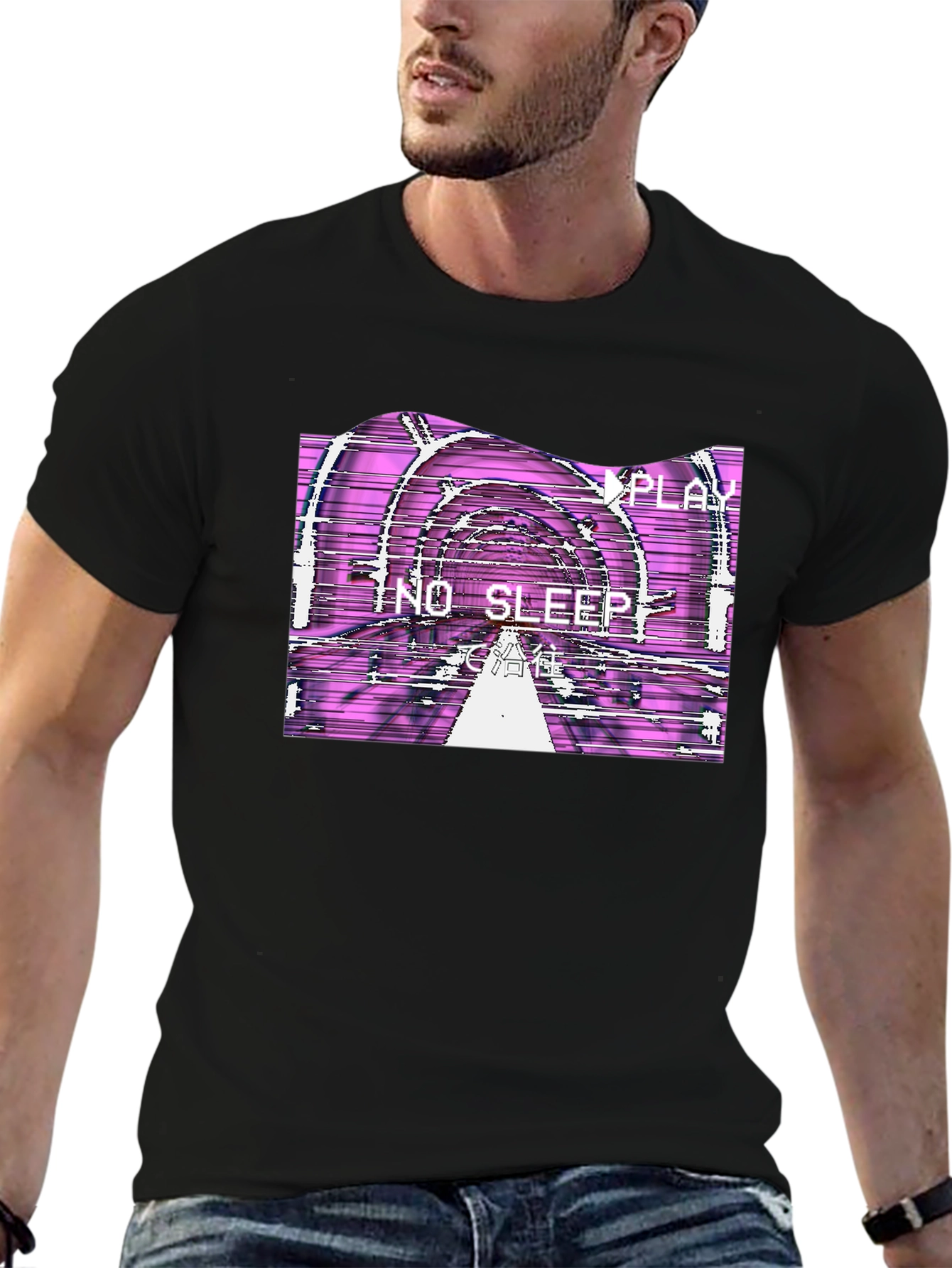 No Sleep VHS Graphic T-Shirt