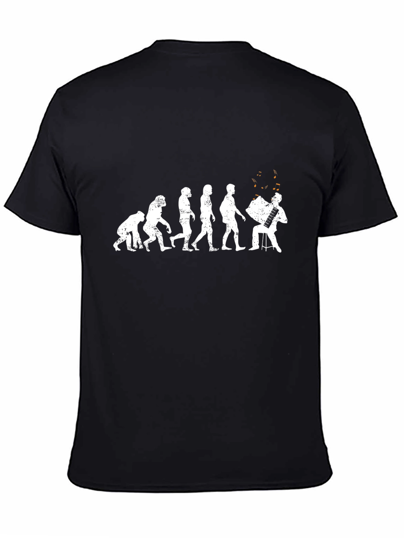 Evolution Accordion Player T-Shirt - Black