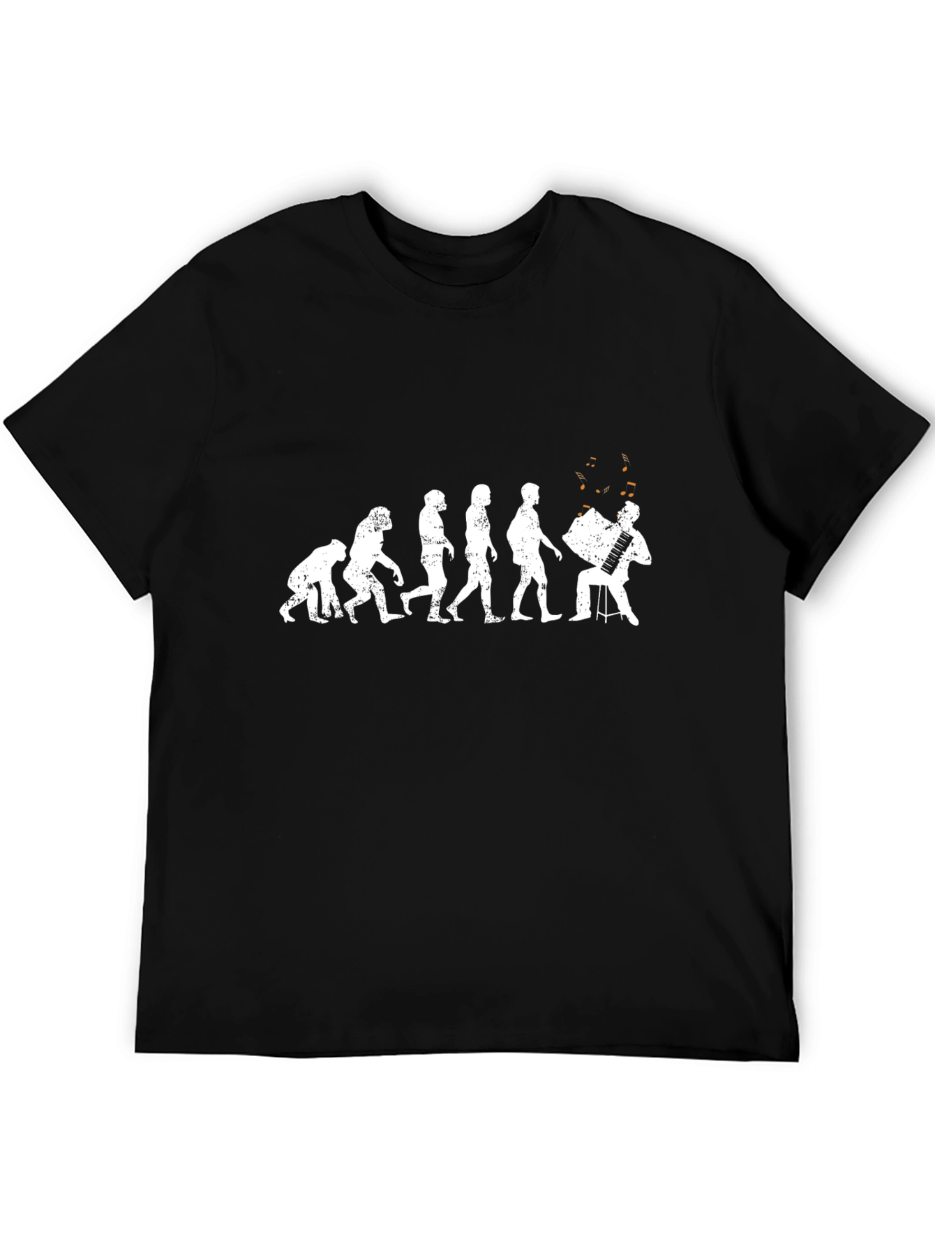 Evolution Accordion Player T-Shirt - Black