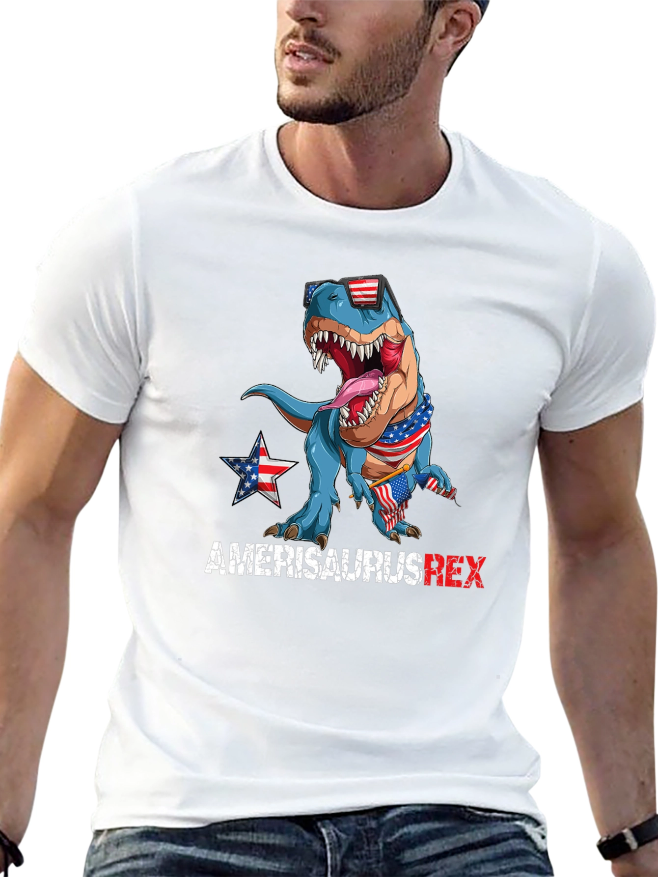 Amerisaurus Rex Patriotic T-Shirt