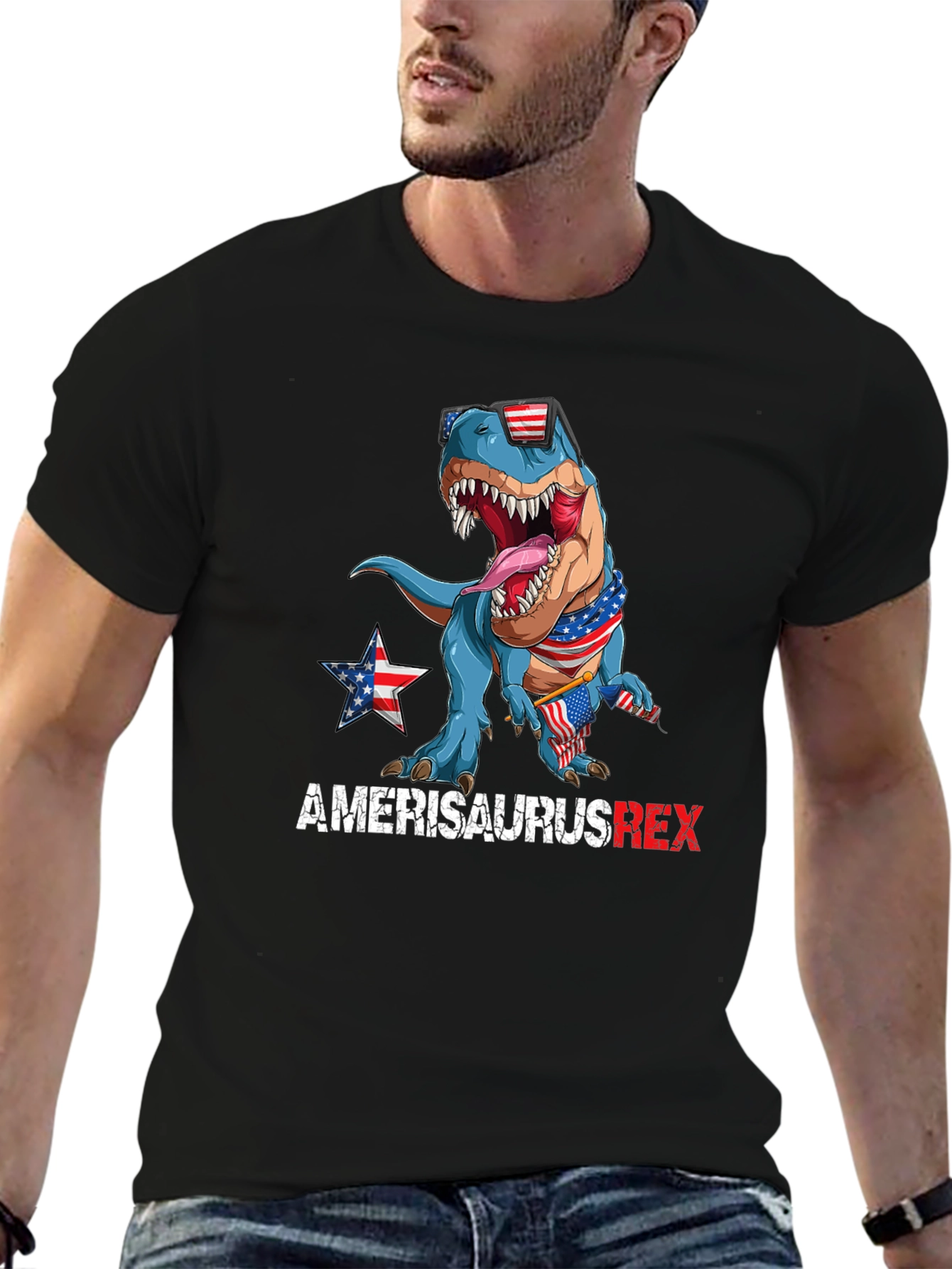 Amerisaurus Rex Patriotic T-Shirt