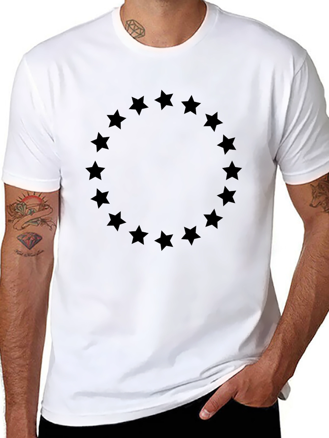 Circle Star Graphic Tee - Soft Black Shirt