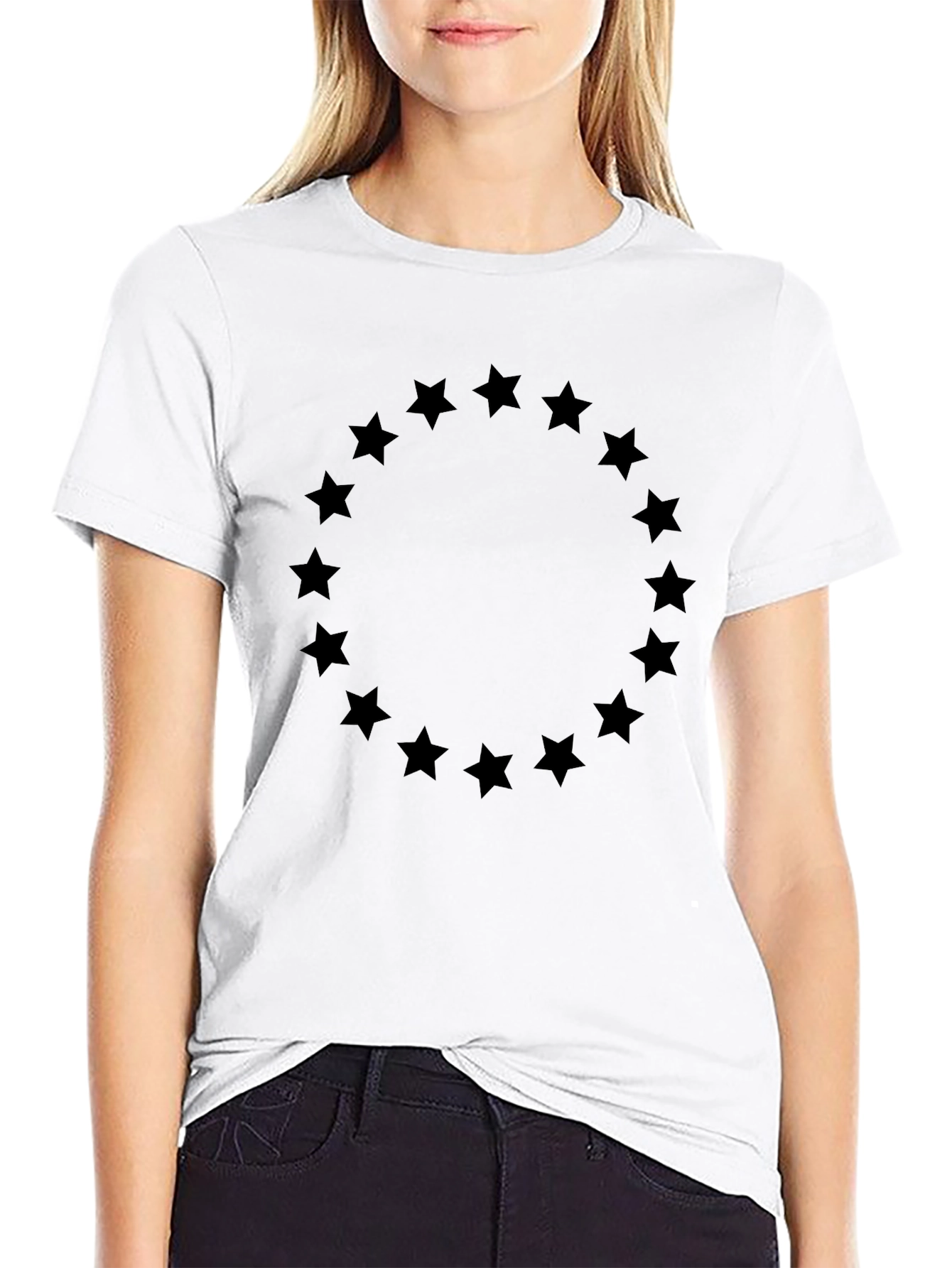 Circle Star Graphic Tee - Soft Black Shirt