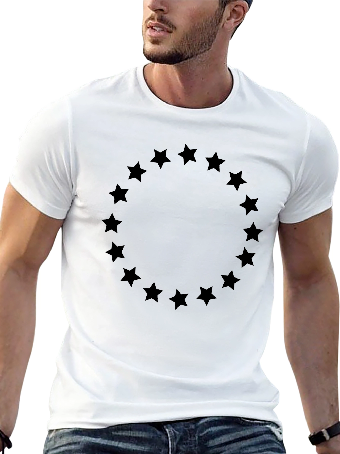 Circle Star Graphic Tee - Soft Black Shirt