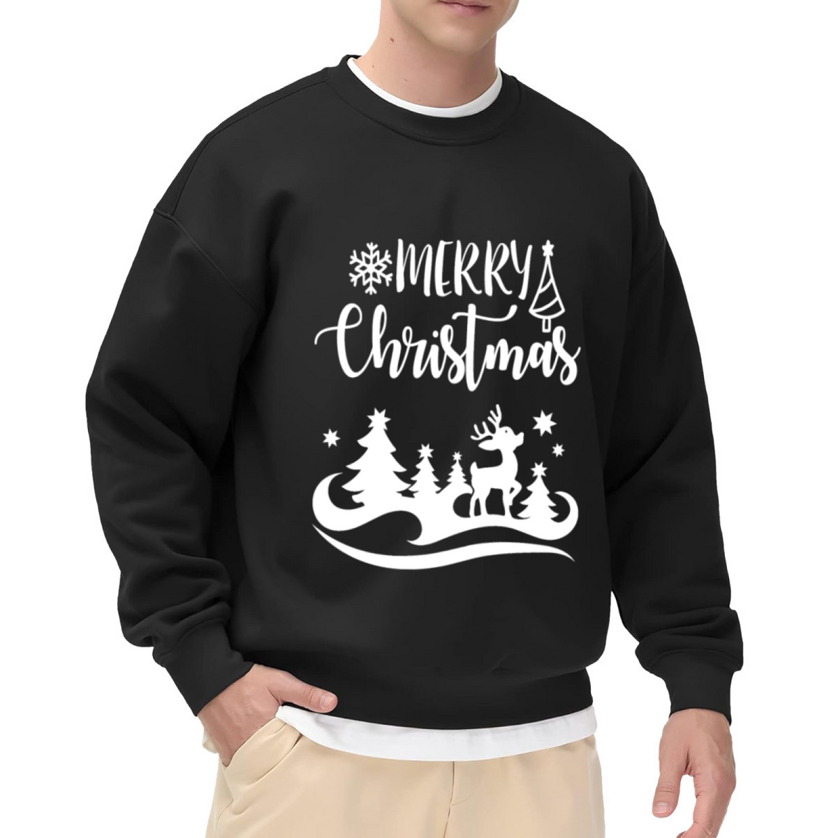 "MERRY CHRISTMAS" Winter Village Design - Crewneck Sweatshirt | Christmas, Holiday, Winter Gift