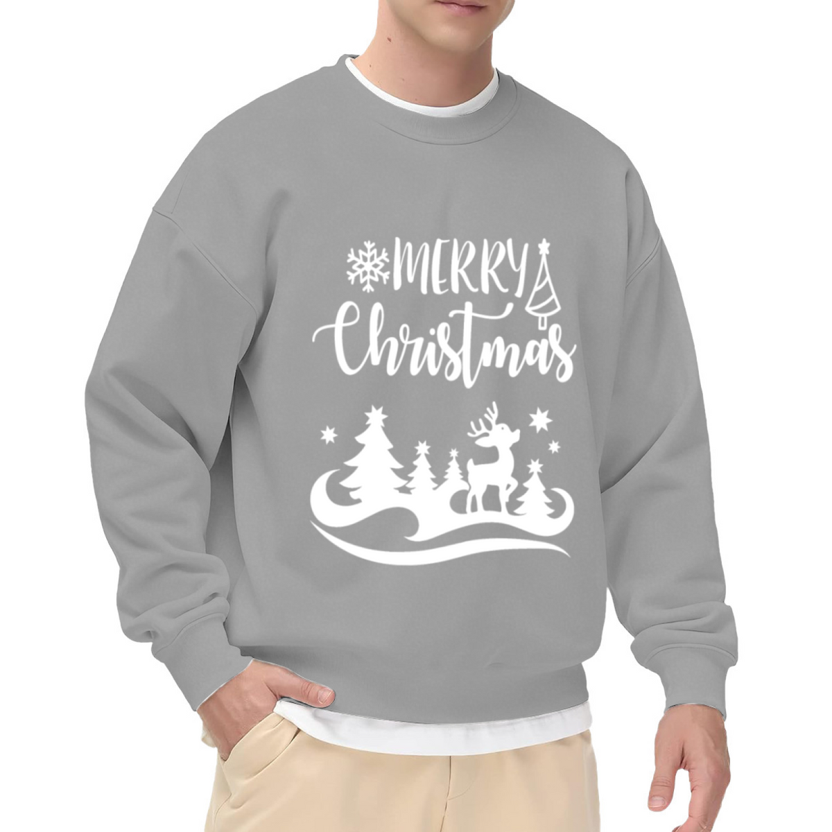 "MERRY CHRISTMAS" Winter Village Design - Crewneck Sweatshirt | Christmas, Holiday, Winter Gift