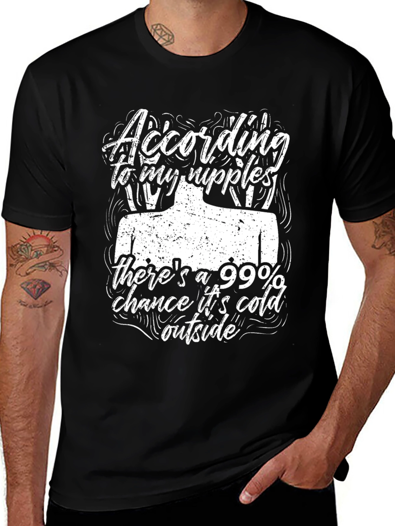 Funny Nipple Cold Weather T-Shirt