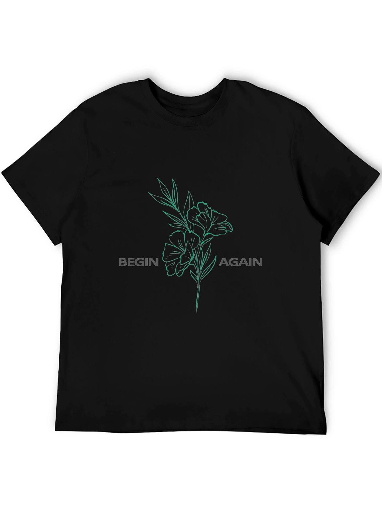 Begin Again Graphic Print Black T-Shirt