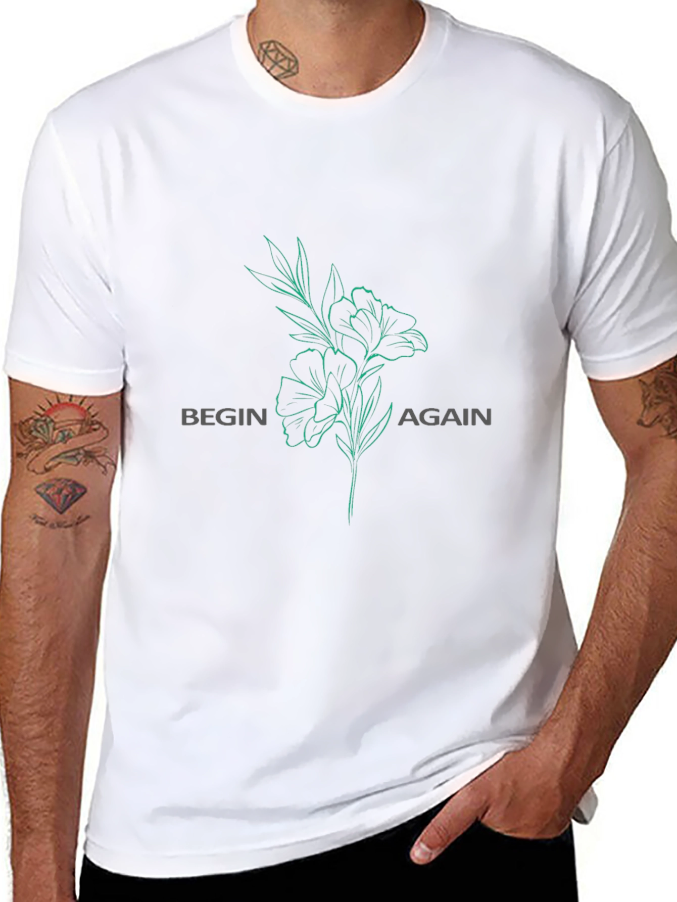 Begin Again Graphic Print Black T-Shirt