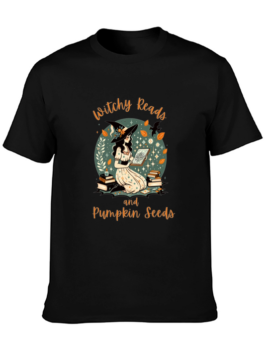 Witchy Reads T-Shirt - Halloween Book Lover Tee
