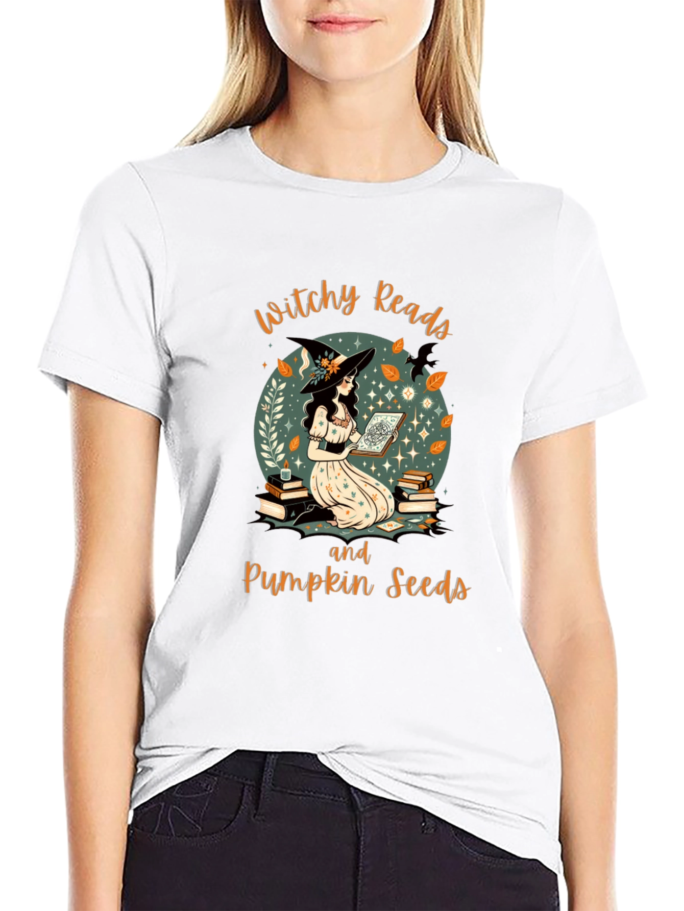 Witchy Reads T-Shirt - Halloween Book Lover Tee