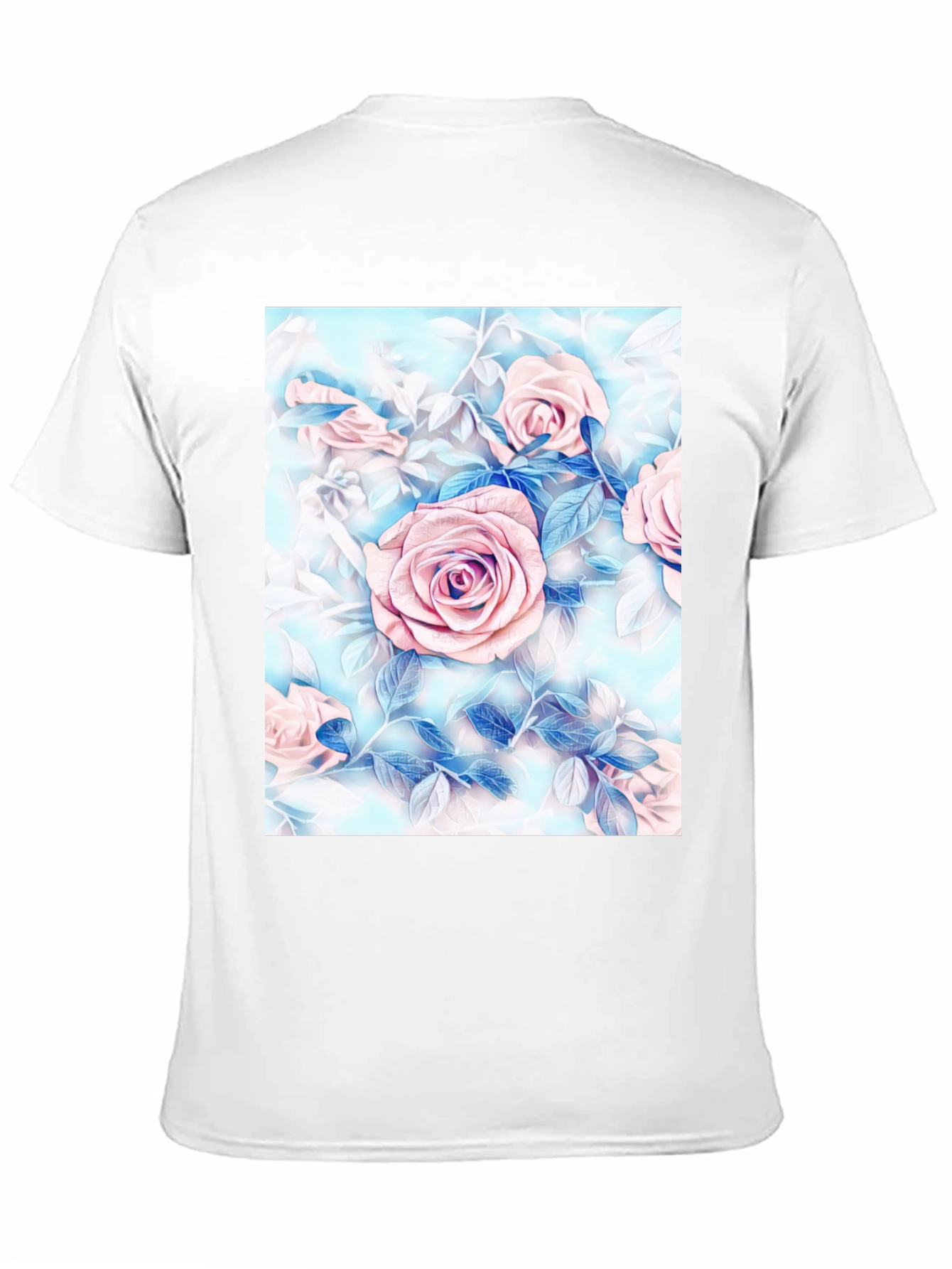 Floral Rose Print T-Shirt - Artistic Style