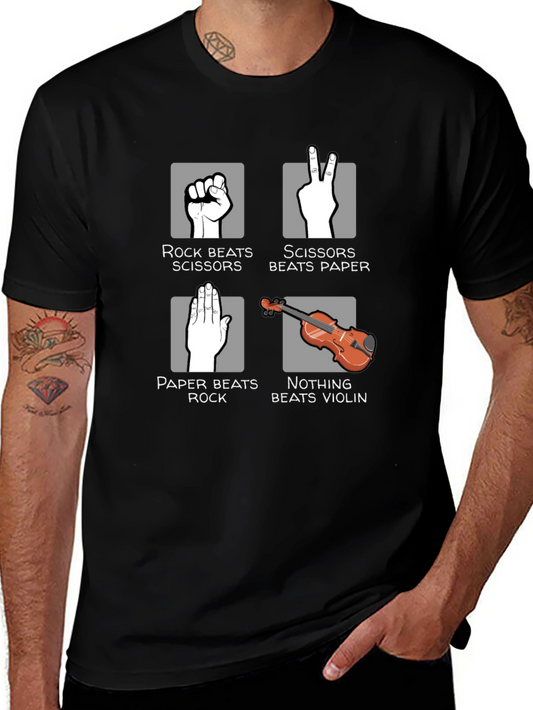 Rock Paper Scissors Violin Graphic Tee