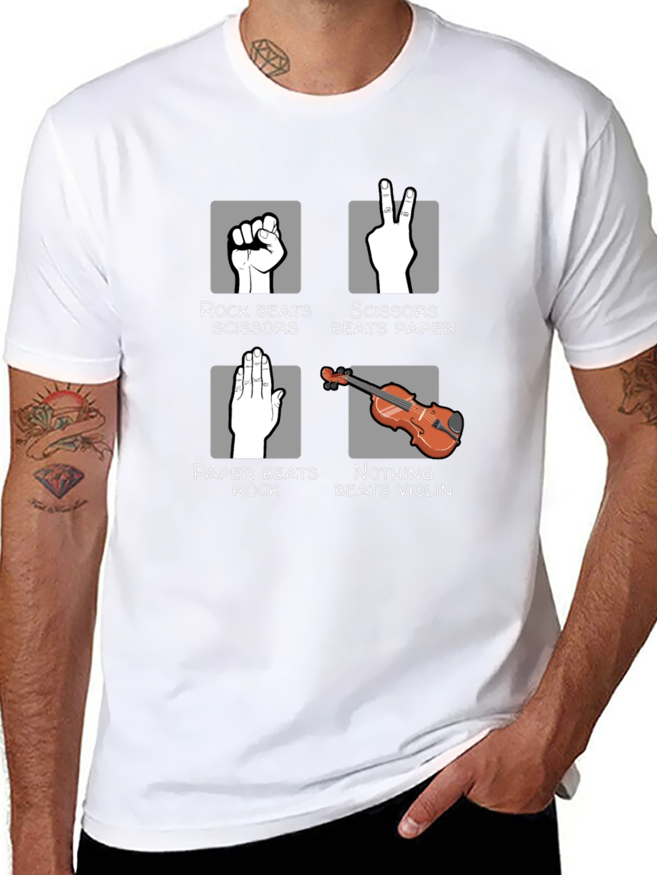 Rock Paper Scissors Violin Graphic Tee
