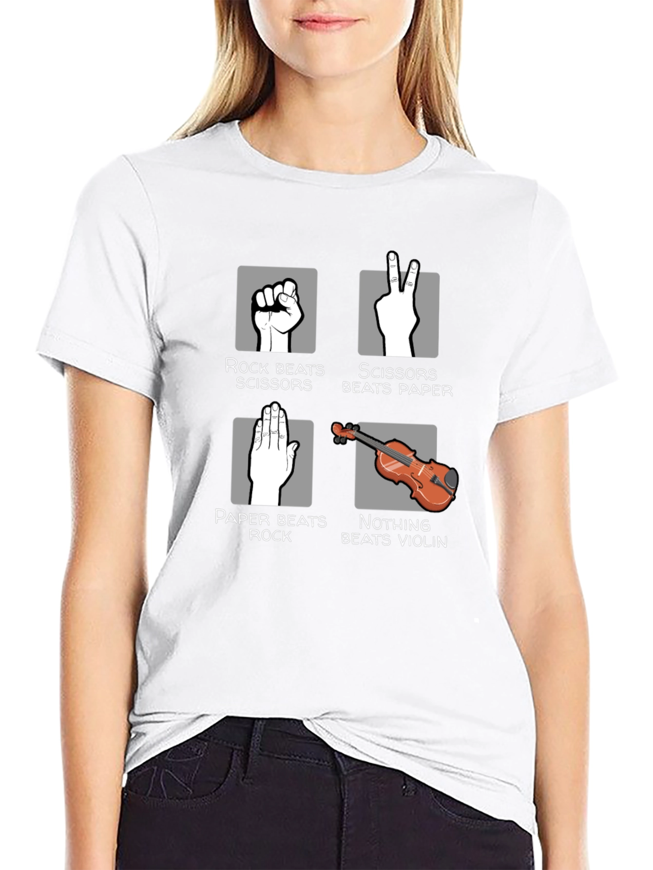 Rock Paper Scissors Violin Graphic Tee