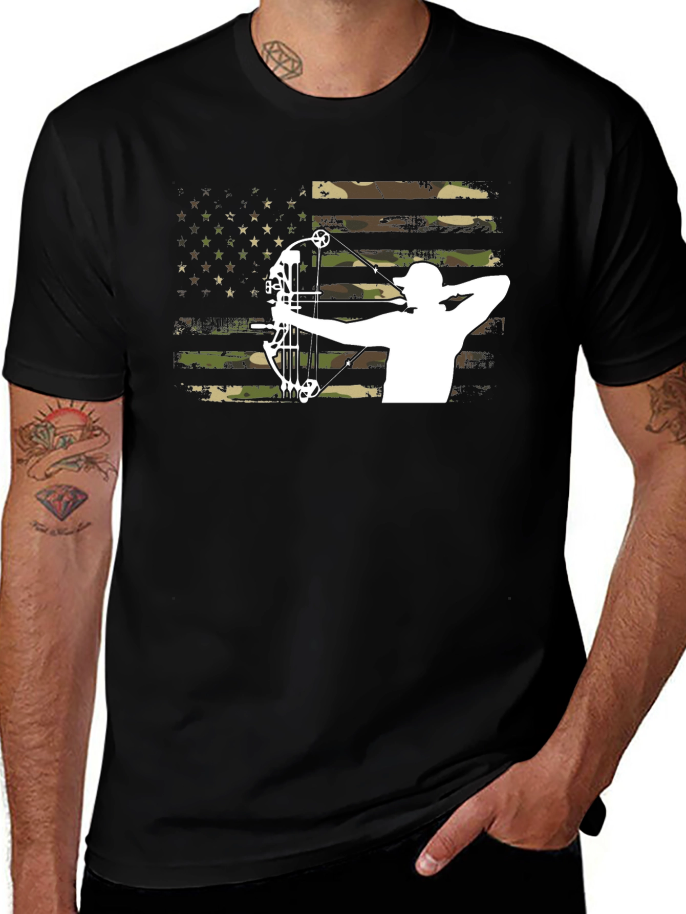 Camouflage American Flag Archer T-Shirt