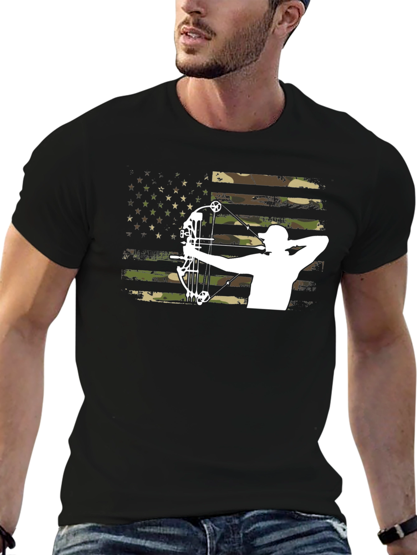 Camouflage American Flag Archer T-Shirt