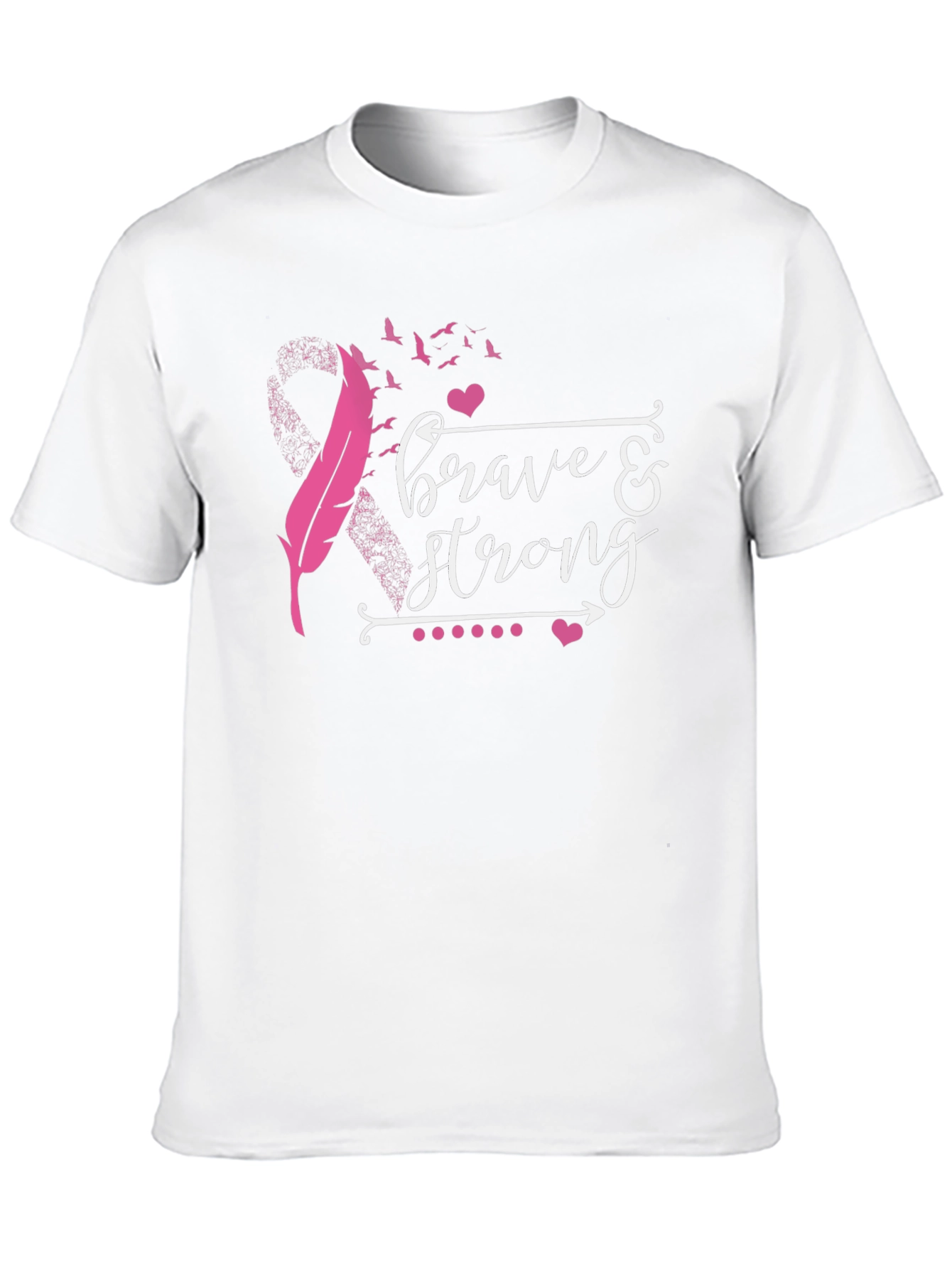 Brave & Strong Breast Cancer Awareness T-Shirt