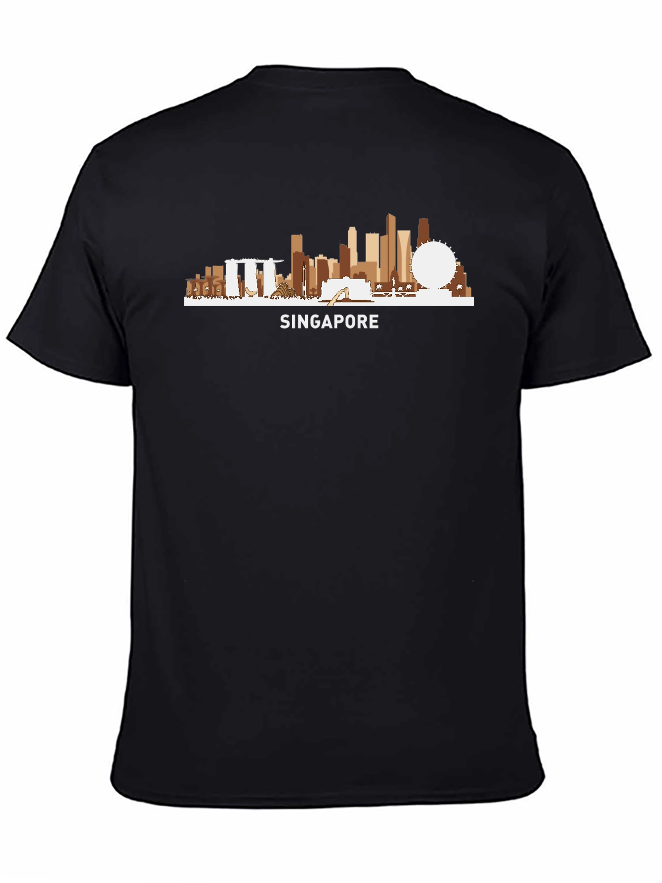 Singapore Skyline Graphic T-Shirt - Black