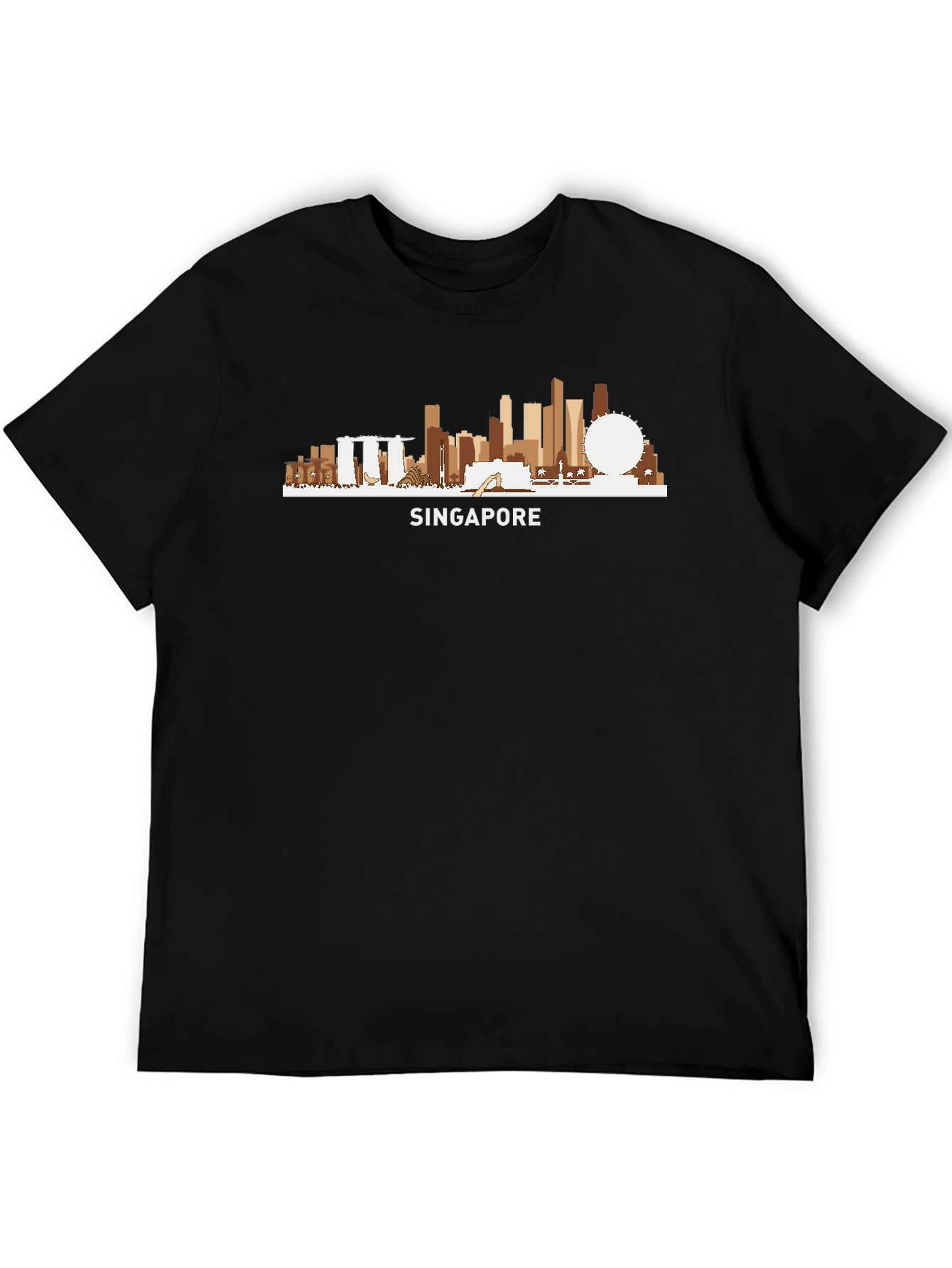 Singapore Skyline Graphic T-Shirt - Black
