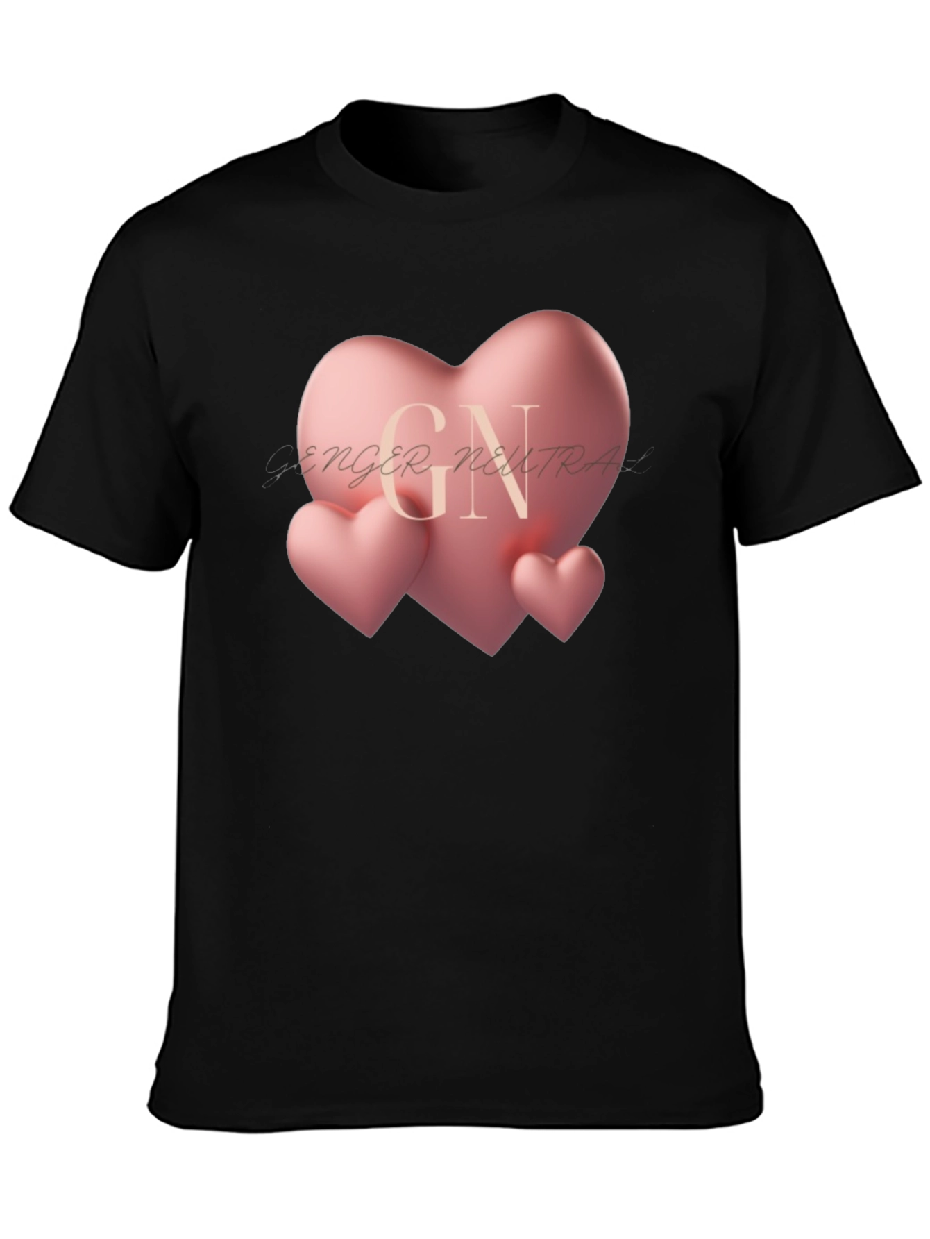 Heart Graphic Black T-Shirt - Gender Neutral