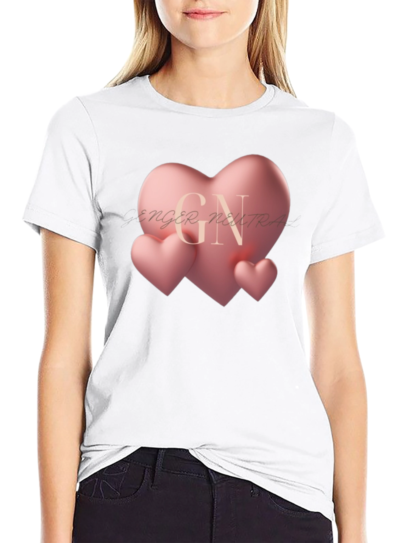 Heart Graphic Black T-Shirt - Gender Neutral