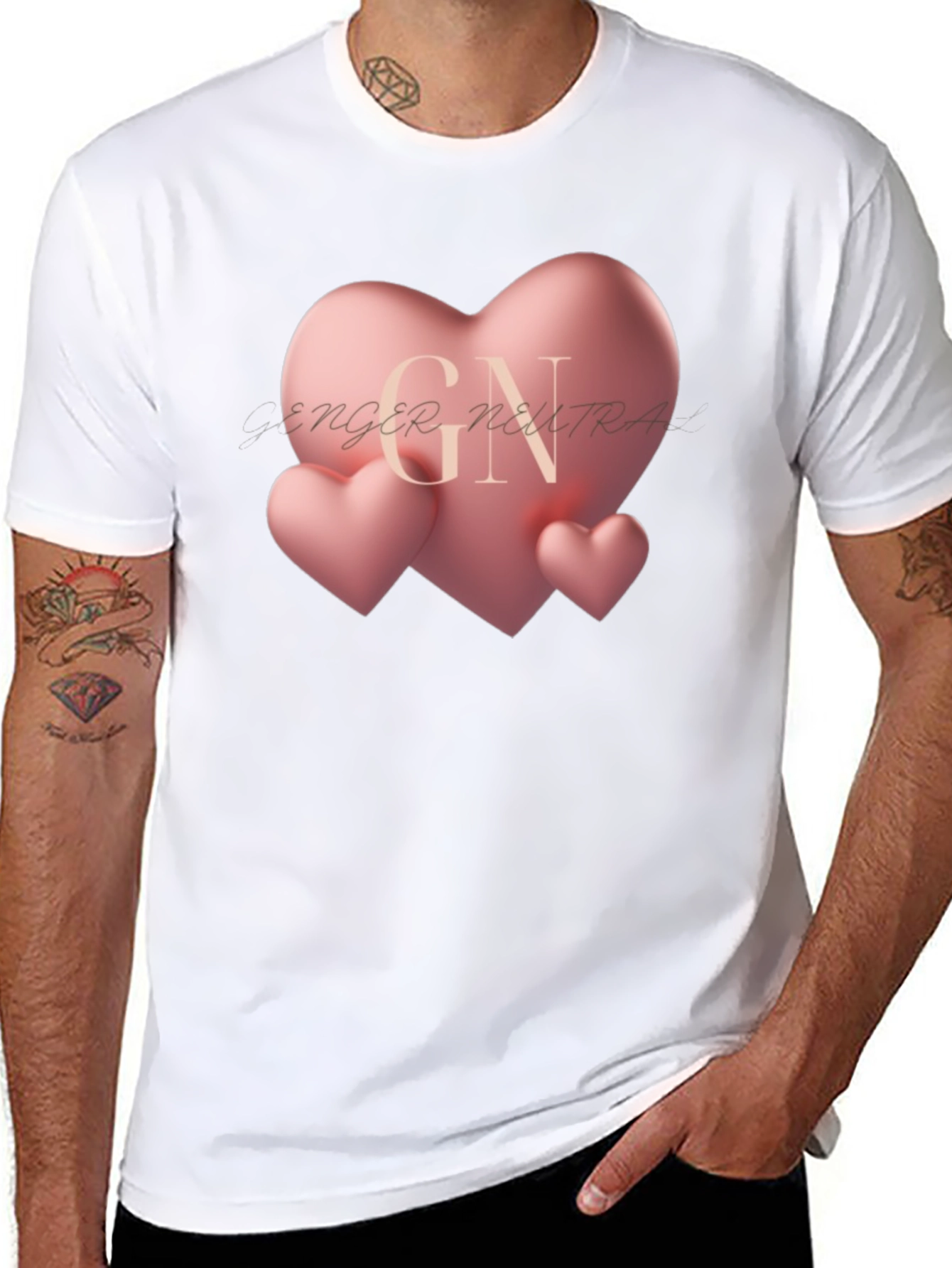 Heart Graphic Black T-Shirt - Gender Neutral