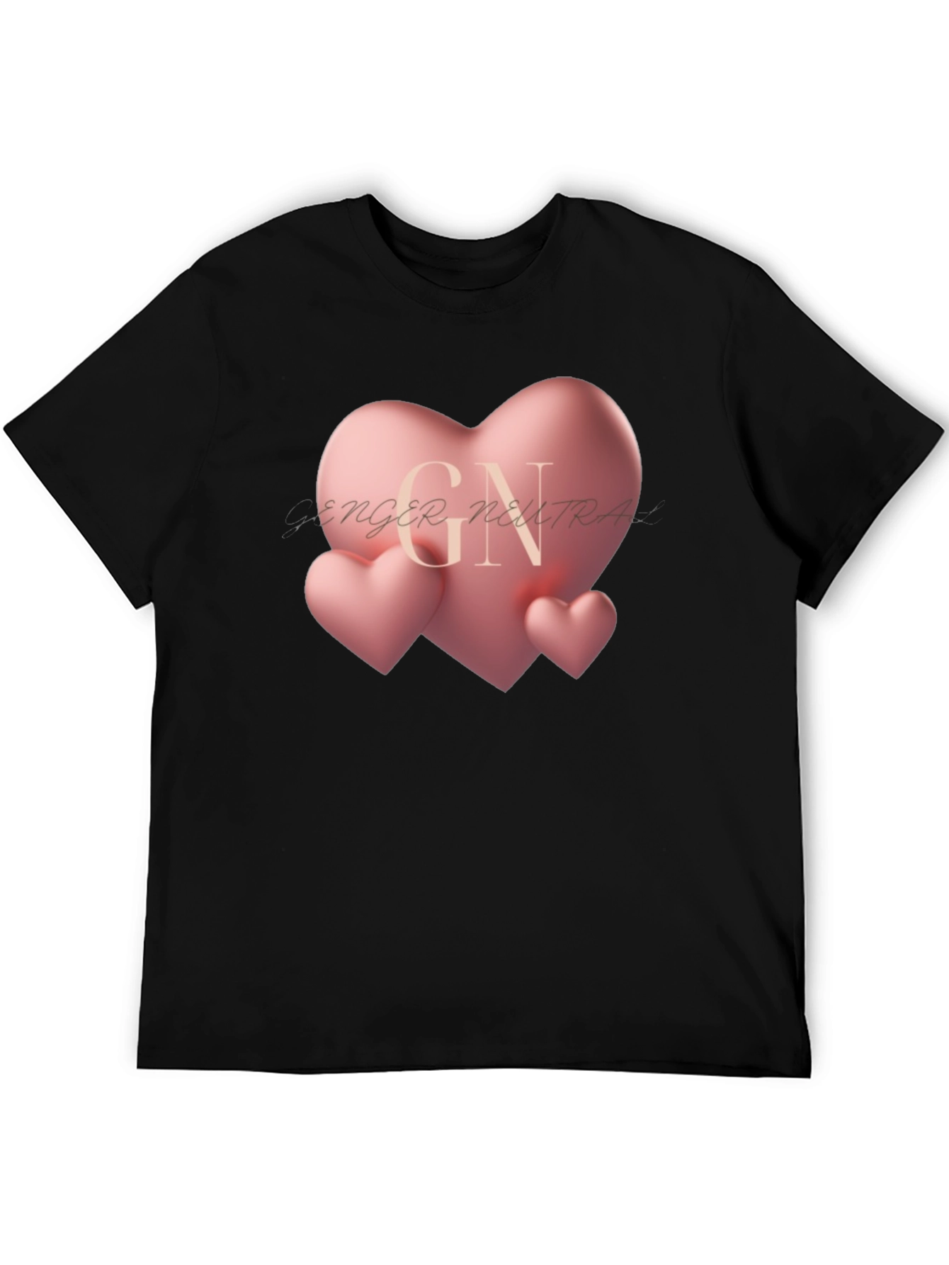 Heart Graphic Black T-Shirt - Gender Neutral