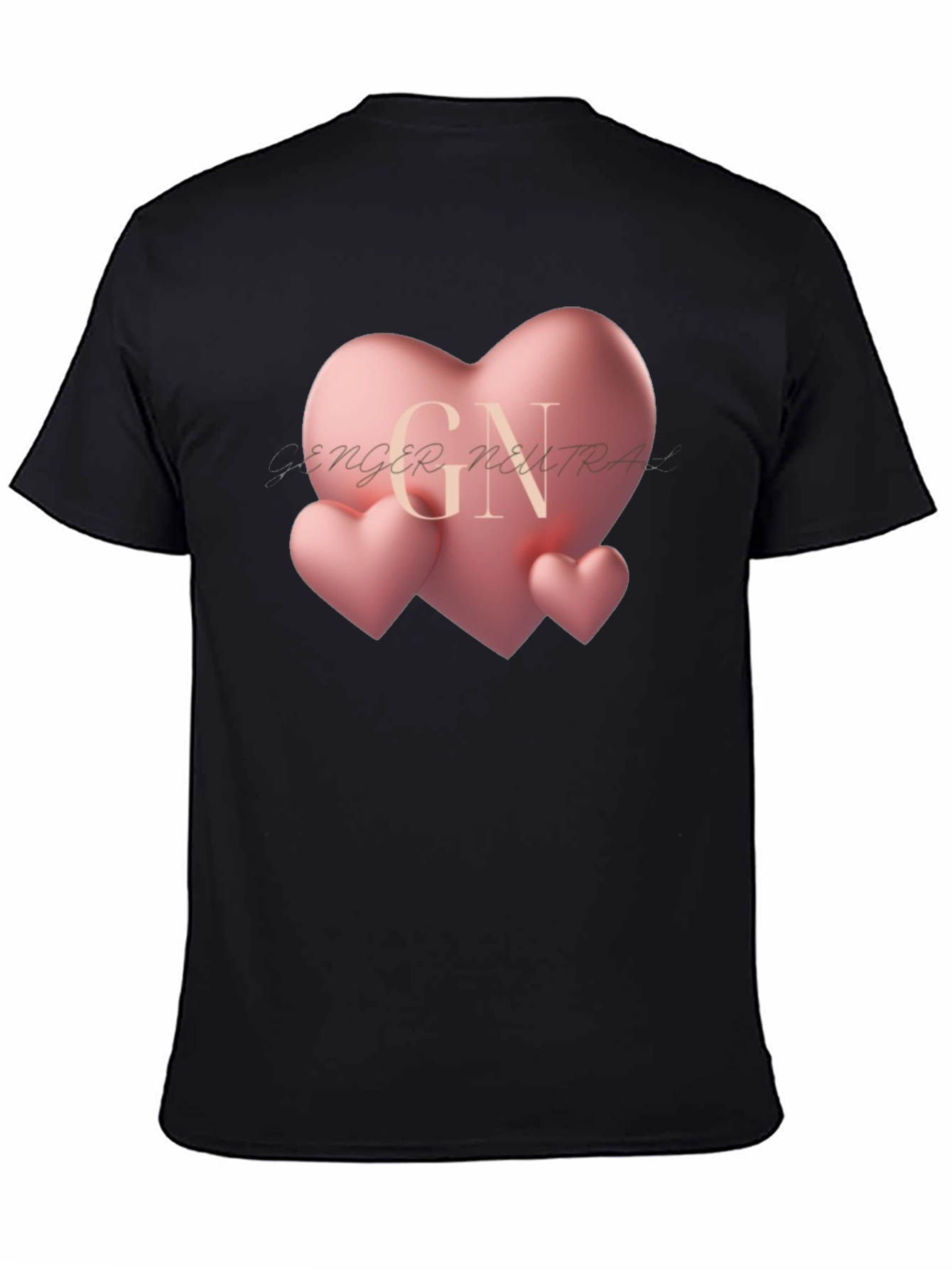 Heart Graphic Black T-Shirt - Gender Neutral