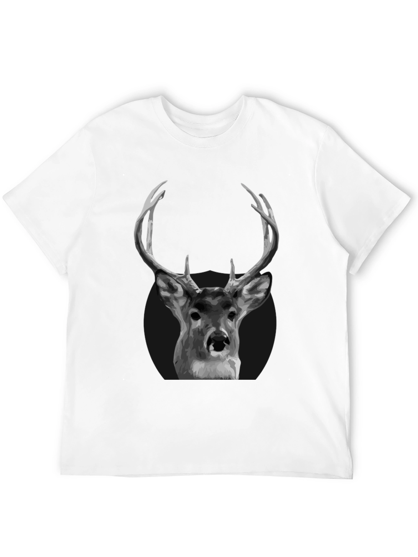 Deer Graphic Black T-Shirt - Antler Design
