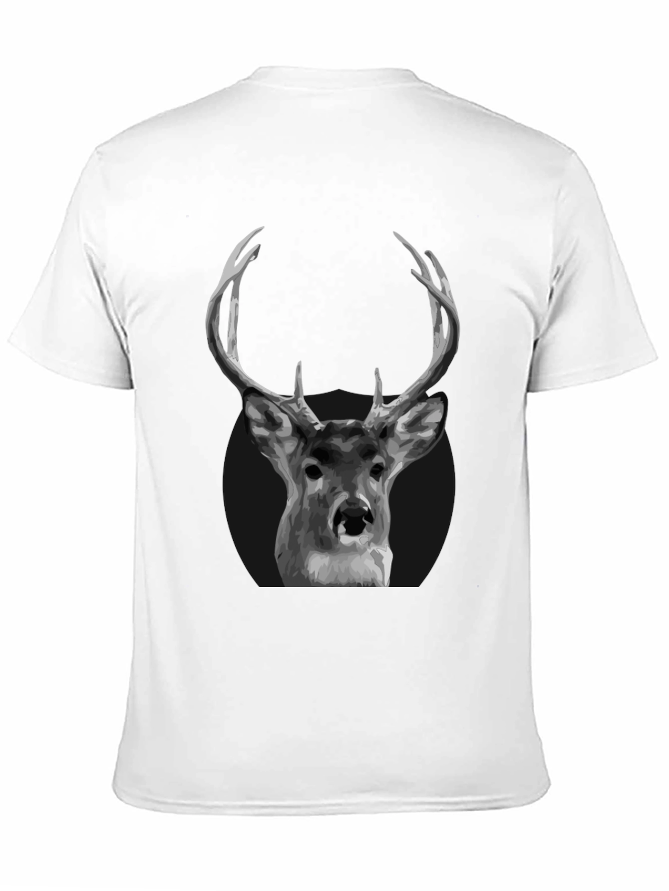 Deer Graphic Black T-Shirt - Antler Design