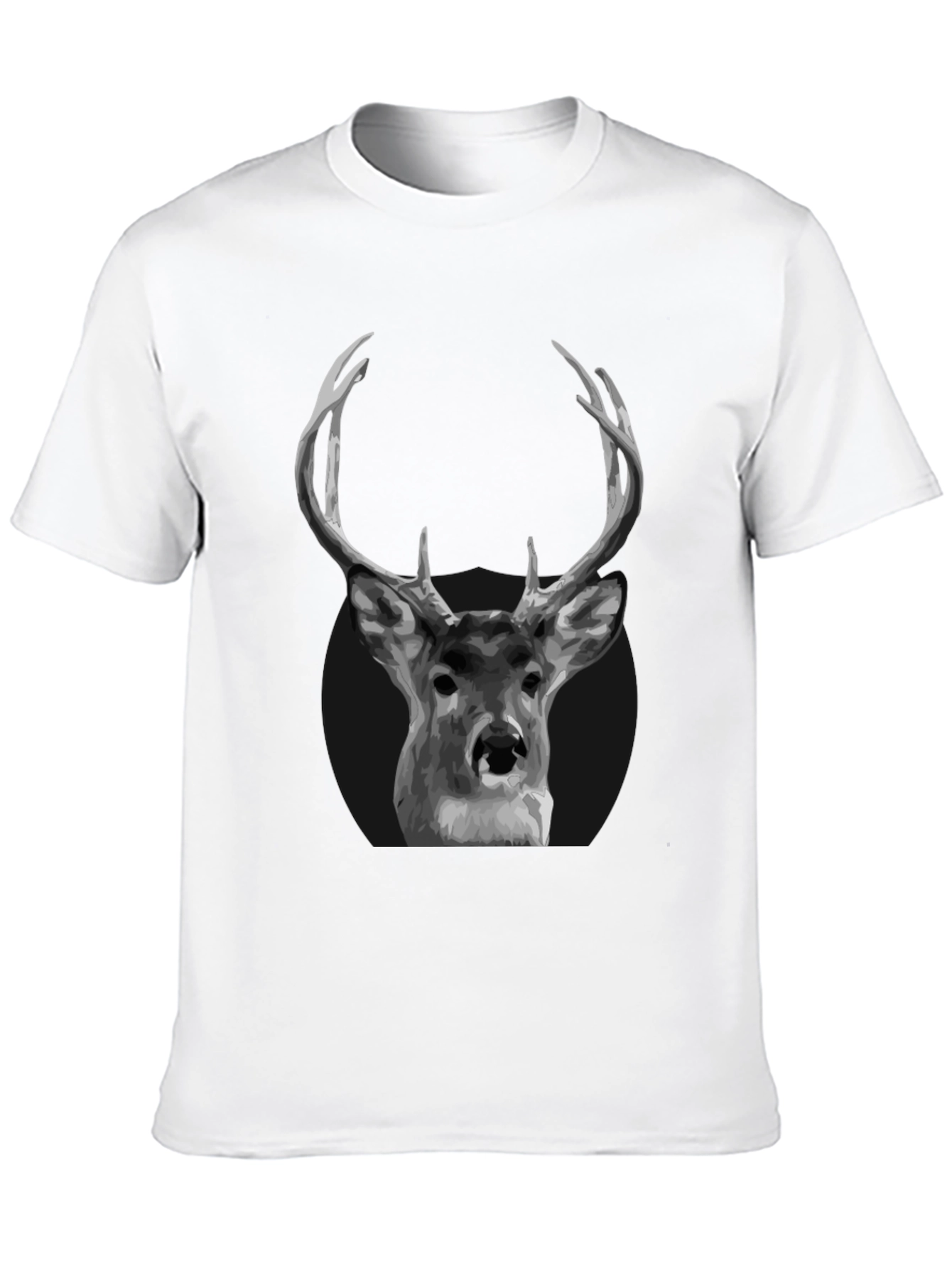 Deer Graphic Black T-Shirt - Antler Design