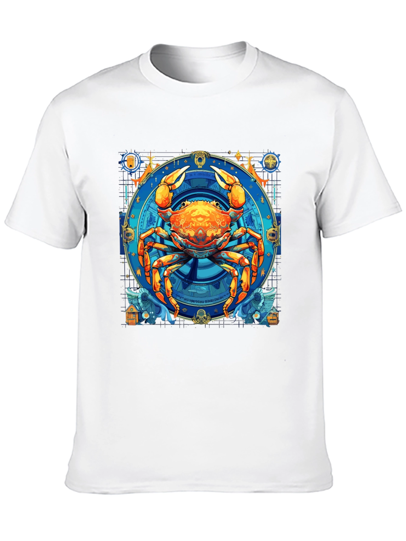 Cancer Zodiac Graphic Tee - Black