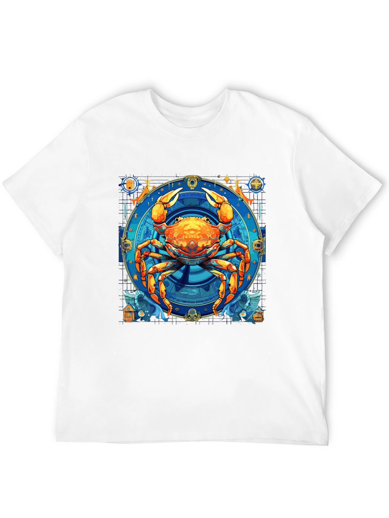 Cancer Zodiac Graphic Tee - Black