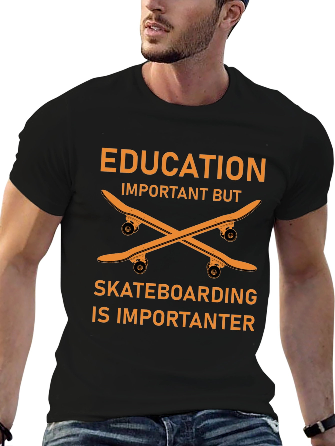 Education vs Skateboarding T-Shirt