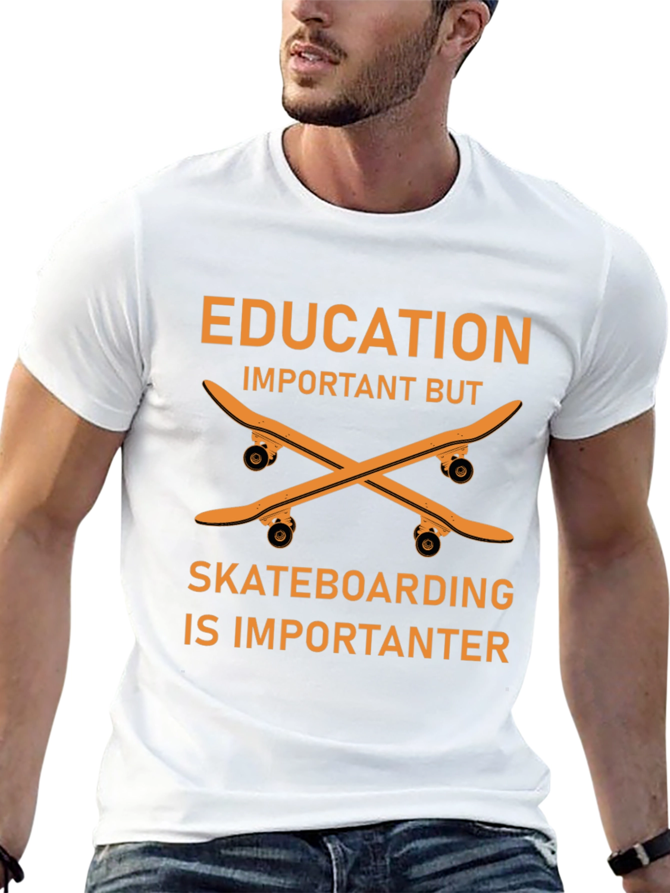 Education vs Skateboarding T-Shirt