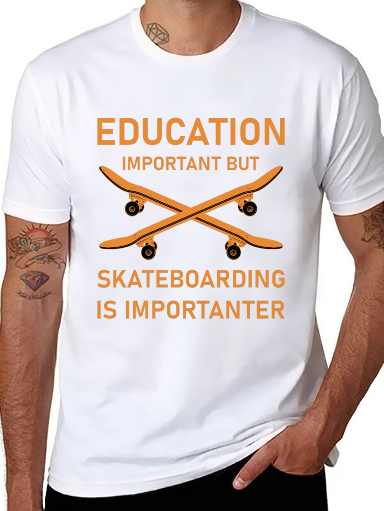 Education vs Skateboarding T-Shirt