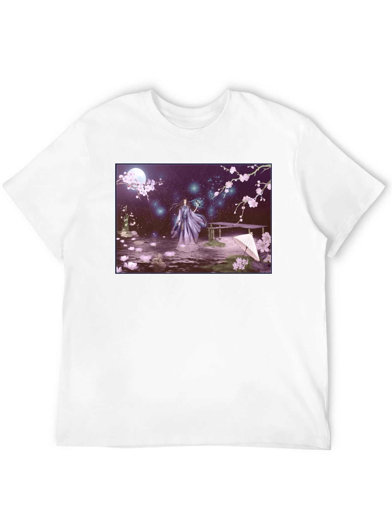 Fantasy Anime Art Black T-Shirt