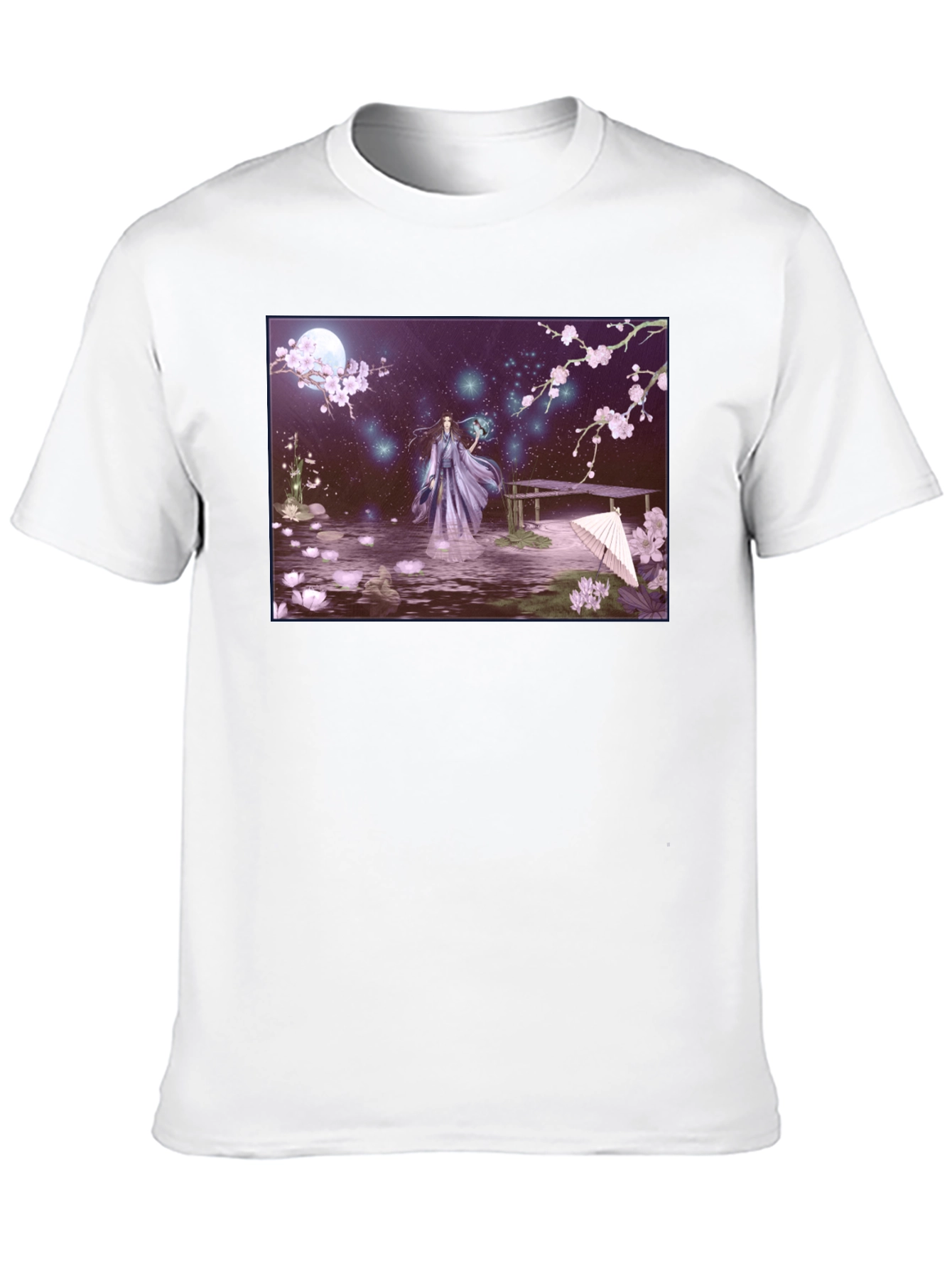 Fantasy Anime Art Black T-Shirt