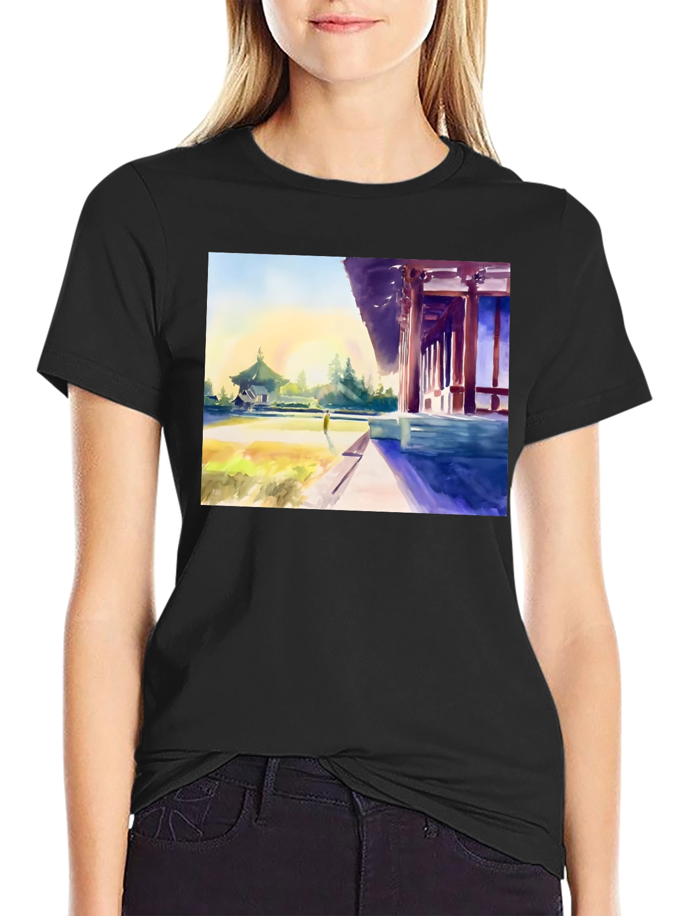 Temple Landscape Graphic Tee