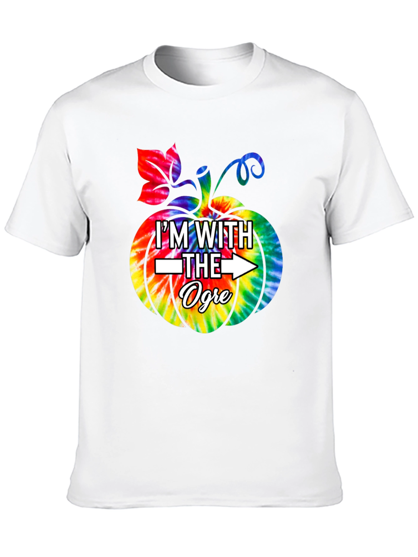 Im With The Ogre Tie Dye Pumpkin Halloween Shirt