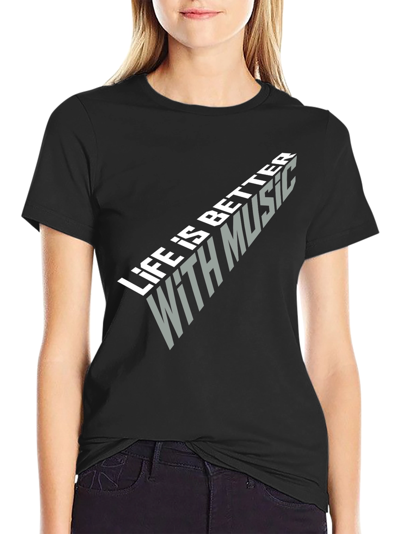Life is Better with Music Black T-Shirt