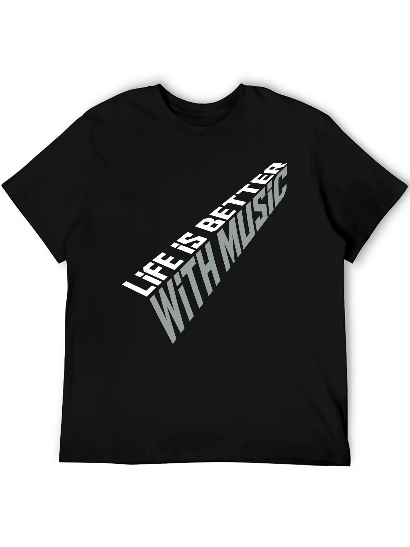 Life is Better with Music Black T-Shirt