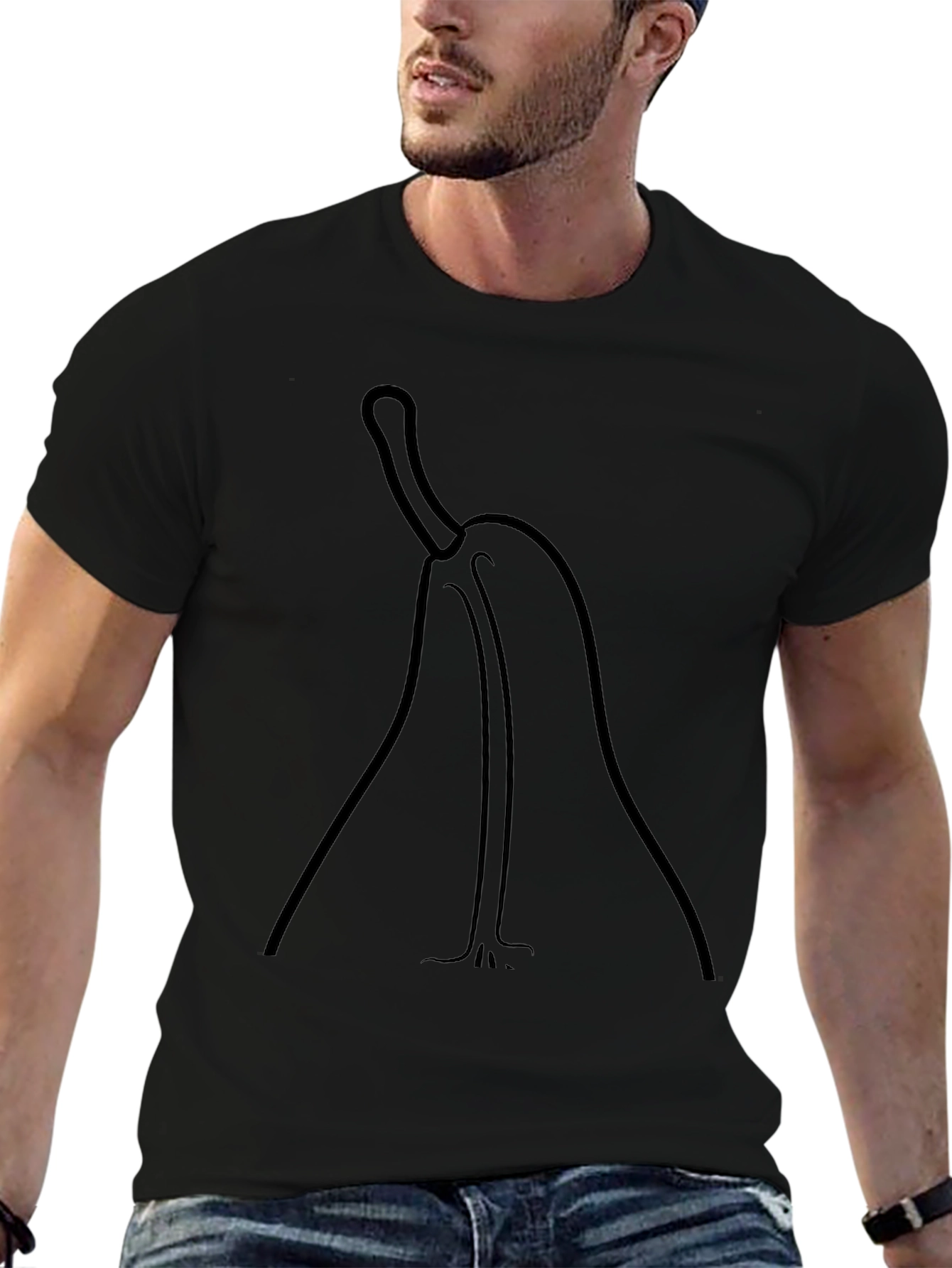 Minimalist Pear Graphic Black T-Shirt