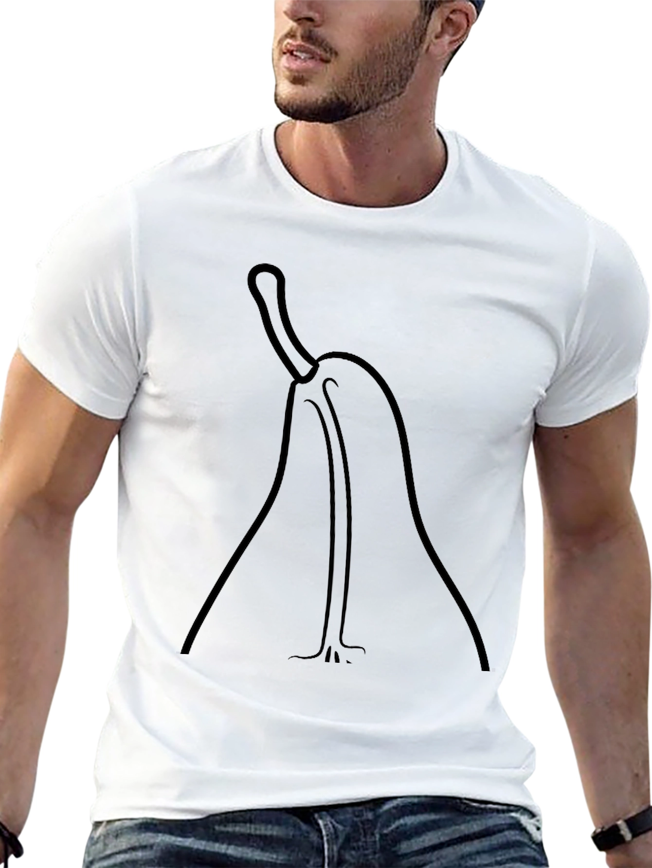Minimalist Pear Graphic Black T-Shirt