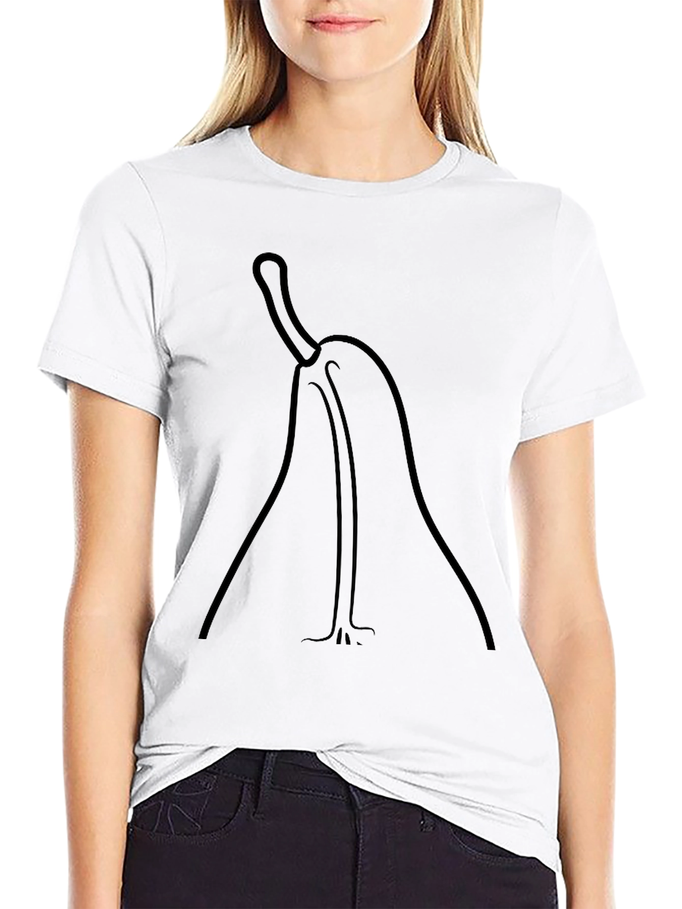 Minimalist Pear Graphic Black T-Shirt