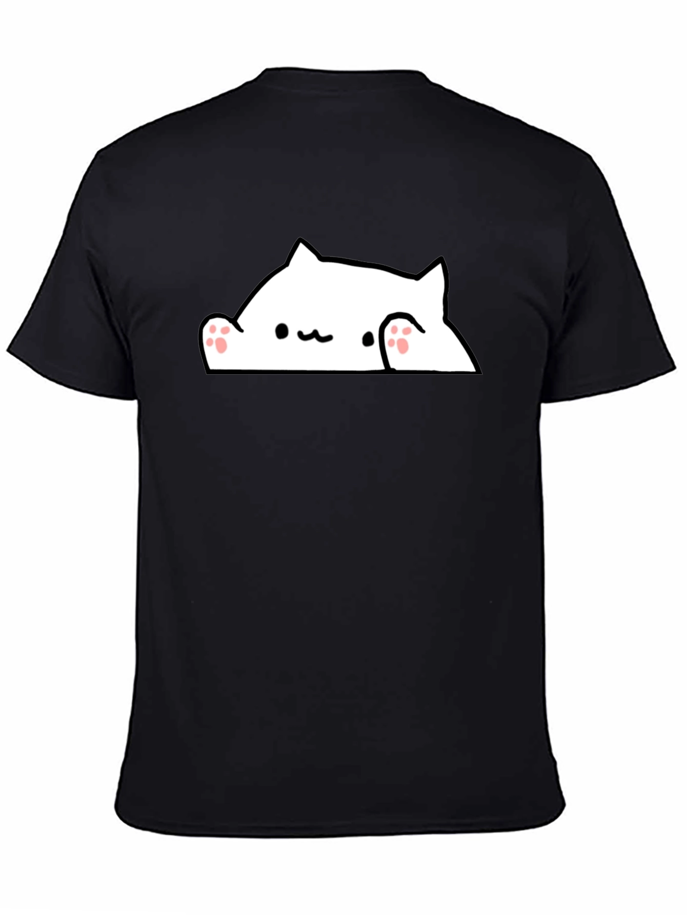 Bongo Cat Peekaboo Graphic T-Shirt - Black