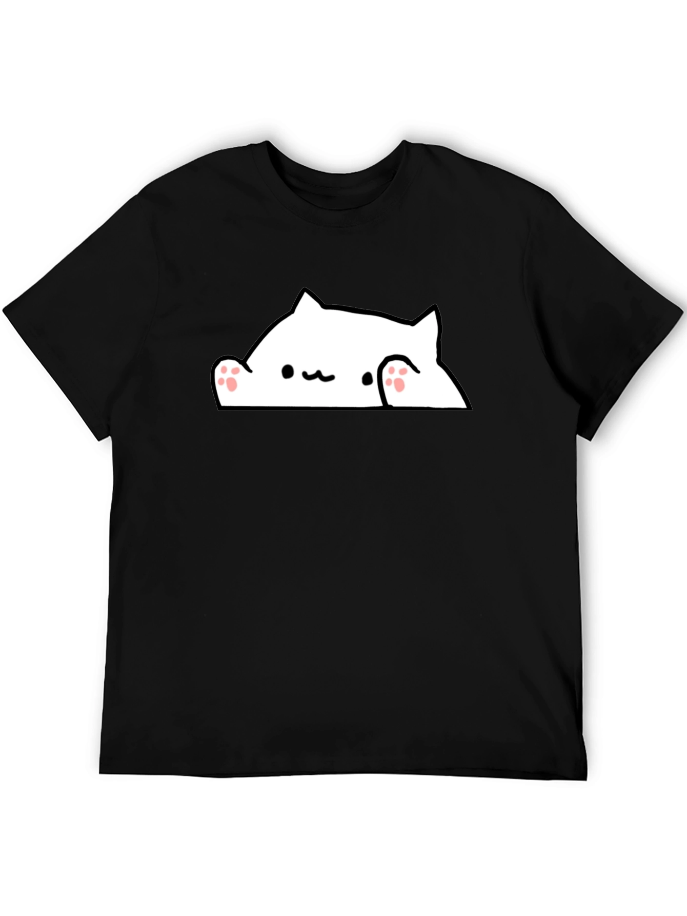 Bongo Cat Peekaboo Graphic T-Shirt - Black